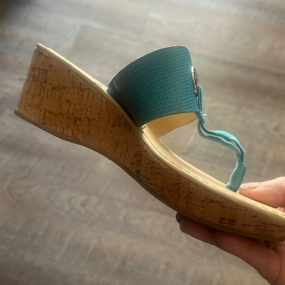 Liz Claiborne Light Blue Wedge Sandals
